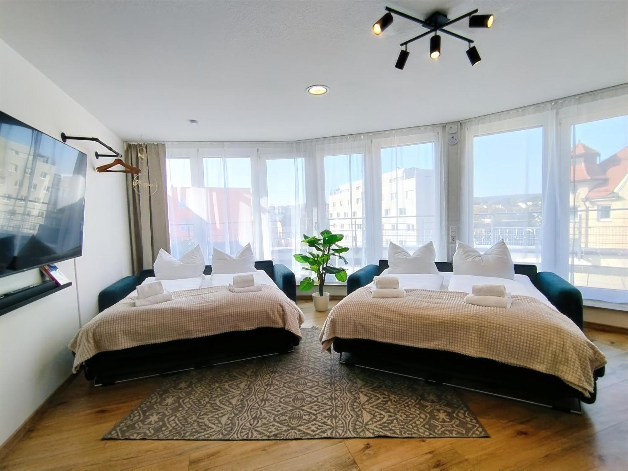 Apartment Ulmer Penthouse Fuer 7, Arbeitsplatz, Xxl-dachterrasse, Grill, Wii